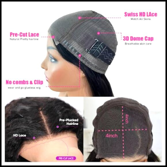 Short Curly Pixie Cut Wig Human Hair Glueless Pre Plucked Wear and Go